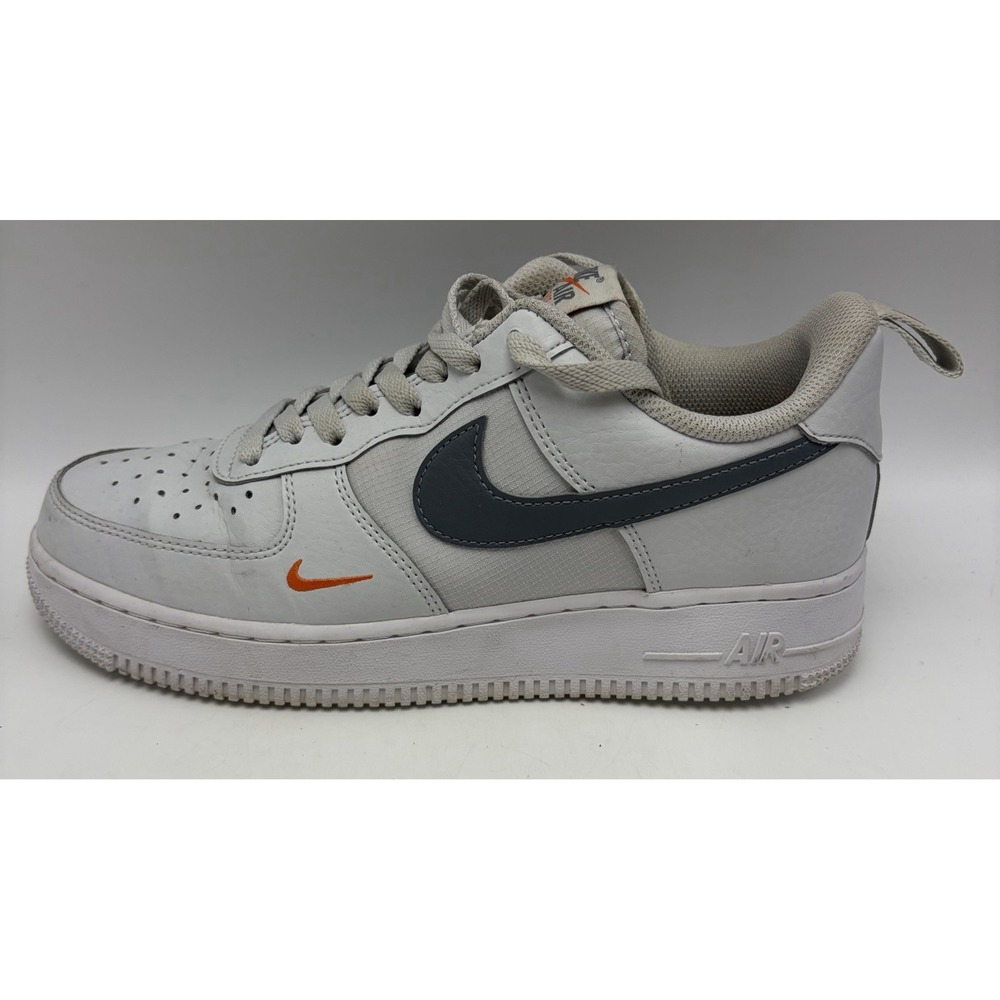 Nike Air Force 1 '07 Photon Dust Safety Sneakers Mens 8 Orange Grey Swoosh